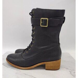 Kork-Ease Leather Black Lace Up Boots Womens Size 9 M Cottage Core Prairie Style